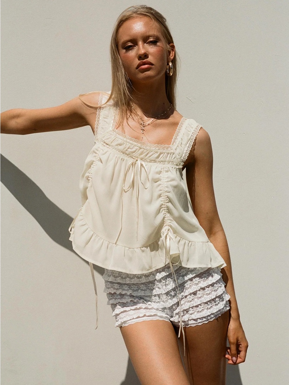 Princess Polly Eluisa Lace Top Cream